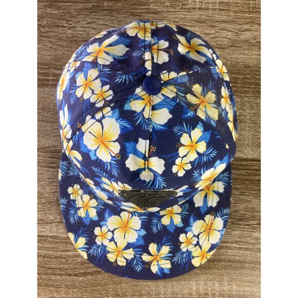 CR Surf Costa Rica Blue Floral Snapback Hat Unisex Adjustable Summer - Picture 3 of 8